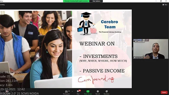 Webinar on investements and passive income at SCMS Noida