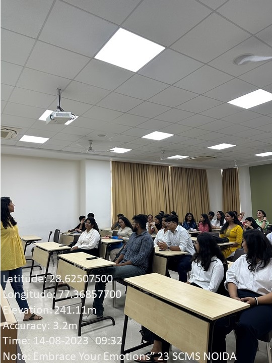 Embrace your emotions event photo at SCMS Noida
