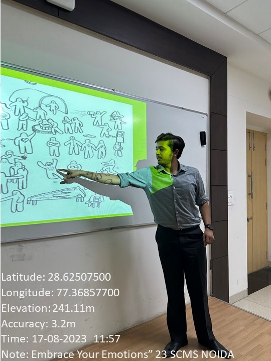 Embrace your emotions event activity photo at SCMS Noida