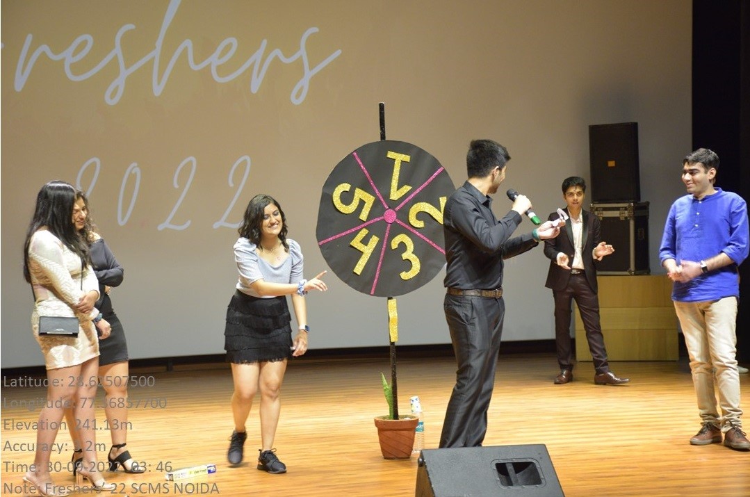 Fresher's 2022 party photo at SCMS Noida