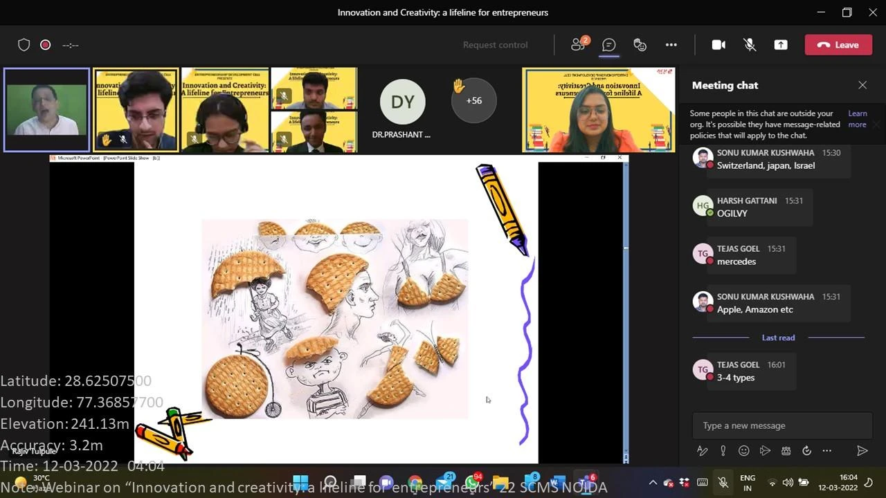 Webinar on investements and creativity activity photo at SCMS Noida