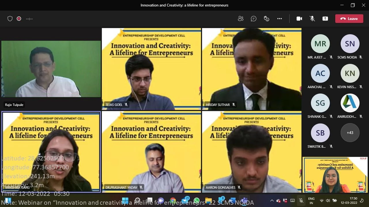 Webinar on investements and creativity participate photo at SCMS Noida